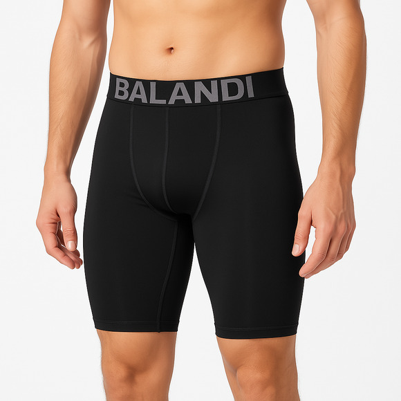 Other - BALANDI Mens Black Compression Elastic Waistband Flatlock Shorts Size Small